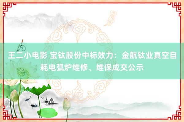 王二小电影 宝钛股份中标效力：金航钛业真空自耗电弧炉维修、维保成交公示