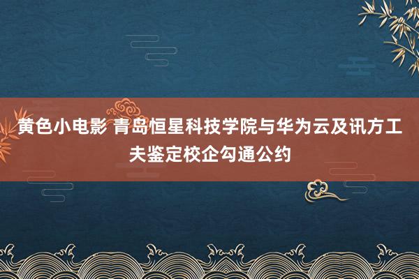 黄色小电影 青岛恒星科技学院与华为云及讯方工夫鉴定校企勾通公约