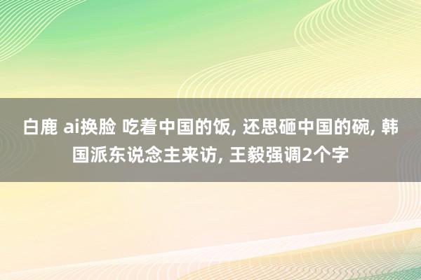 白鹿 ai换脸 吃着中国的饭， 还思砸中国的碗， 韩国派东说念主来访， 王毅强调2个字