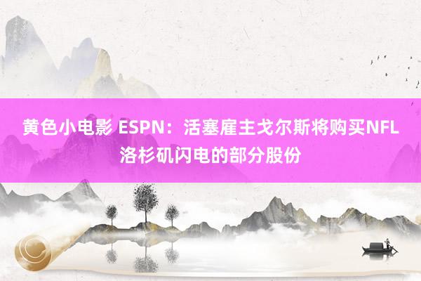 黄色小电影 ESPN：活塞雇主戈尔斯将购买NFL洛杉矶闪电的部分股份