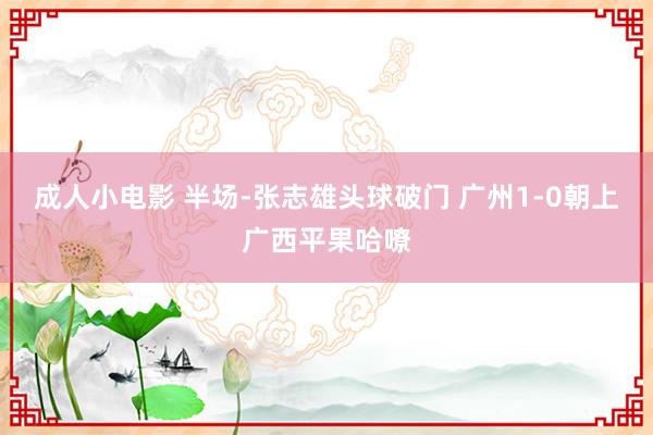 成人小电影 半场-张志雄头球破门 广州1-0朝上广西平果哈嘹