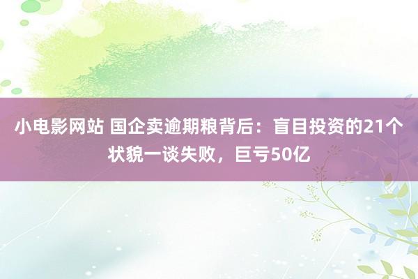 小电影网站 国企卖逾期粮背后：盲目投资的21个状貌一谈失败，巨亏50亿