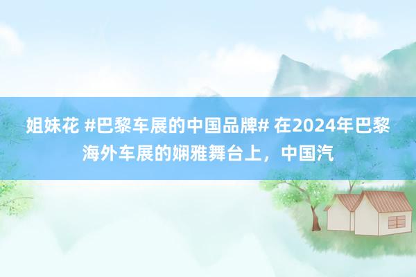 姐妹花 #巴黎车展的中国品牌# 在2024年巴黎海外车展的娴雅舞台上，中国汽