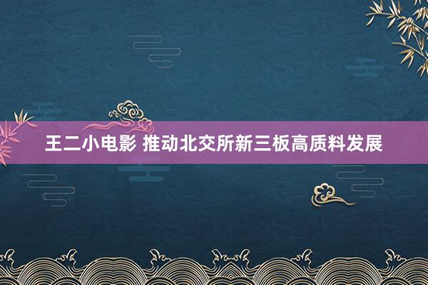 王二小电影 推动北交所新三板高质料发展