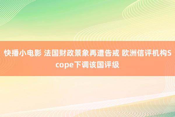 快播小电影 法国财政景象再遭告戒 欧洲信评机构Scope下调该国评级