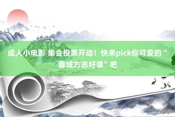 成人小电影 集会投票开动！快来pick你可爱的“蓉城方志好课”吧