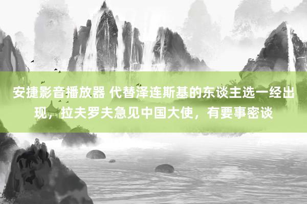 安捷影音播放器 代替泽连斯基的东谈主选一经出现，拉夫罗夫急见中国大使，有要事密谈