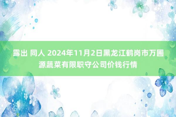 露出 同人 2024年11月2日黑龙江鹤岗市万圃源蔬菜有限职守公司价钱行情