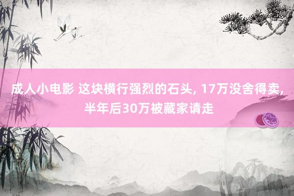 成人小电影 这块横行强烈的石头， 17万没舍得卖， 半年后30万被藏家请走