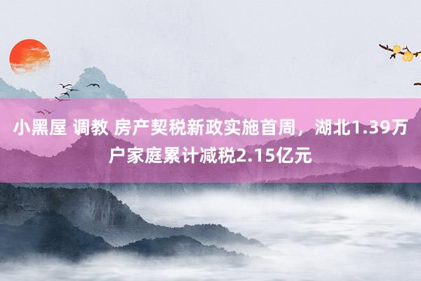 小黑屋 调教 房产契税新政实施首周，湖北1.39万户家庭累计减税2.15亿元