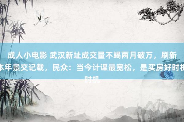 成人小电影 武汉新址成交量不竭两月破万，刷新本年景交记载，民众：当今计谋最宽松，是买房好时机