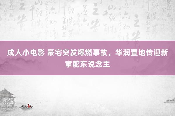 成人小电影 豪宅突发爆燃事故，华润置地传迎新掌舵东说念主