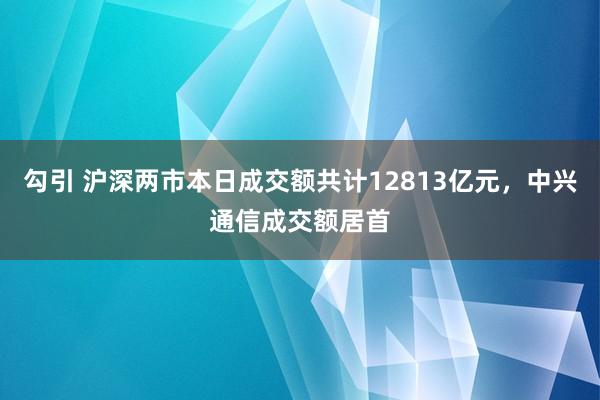 勾引 沪深两市本日成交额共计12813亿元，中兴通信成交额居首