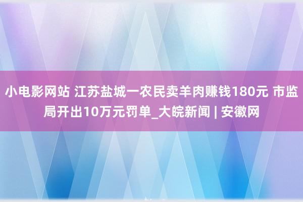 小电影网站 江苏盐城一农民卖羊肉赚钱180元 市监局开出10万元罚单_大皖新闻 | 安徽网