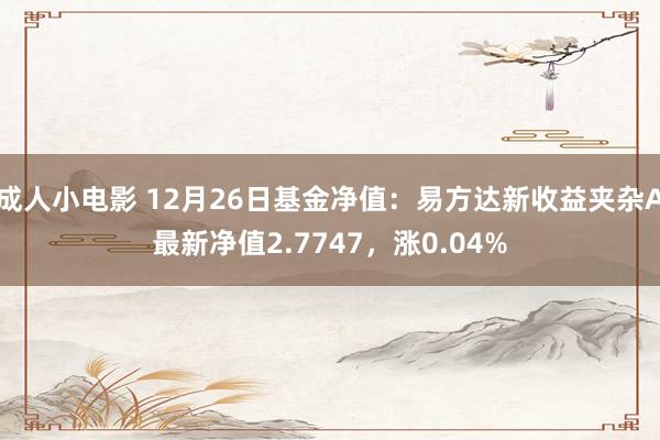 成人小电影 12月26日基金净值：易方达新收益夹杂A最新净值2.7747，涨0.04%