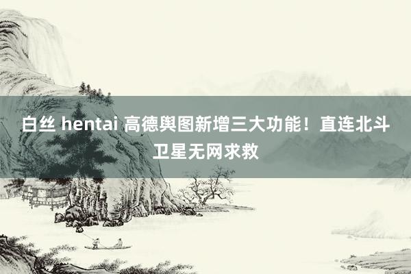 白丝 hentai 高德舆图新增三大功能！直连北斗卫星无网求救