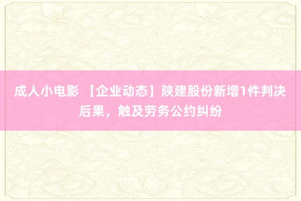 成人小电影 【企业动态】陕建股份新增1件判决后果，触及劳务公约纠纷