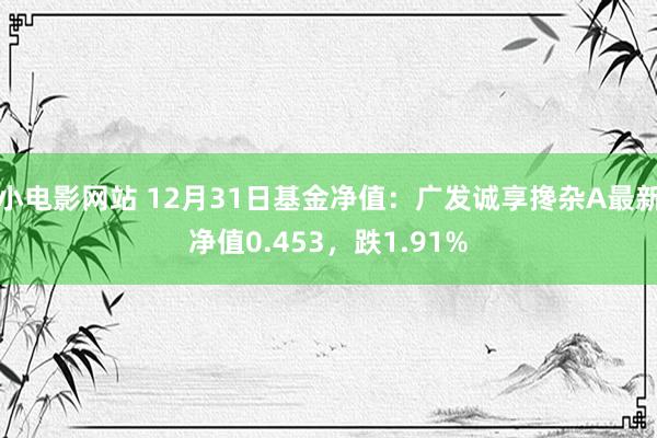 小电影网站 12月31日基金净值：广发诚享搀杂A最新净值0.453，跌1.91%