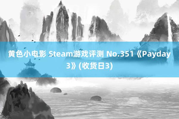 黄色小电影 Steam游戏评测 No.351《Payday3》(收货日3)