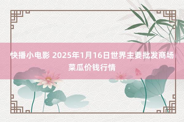 快播小电影 2025年1月16日世界主要批发商场菜瓜价钱行情